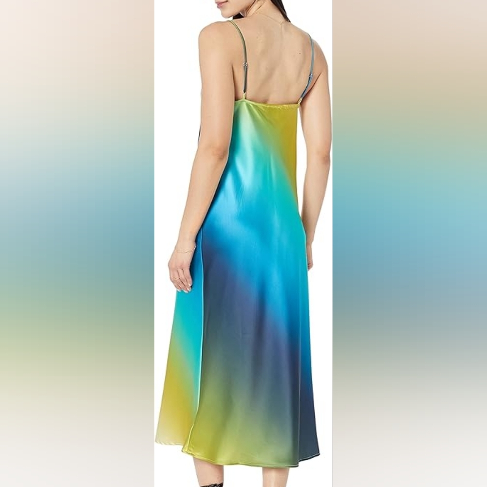 The Drop Women's Long Slip Dress NWT Medium Blue Ombre - Picture 2 of 9